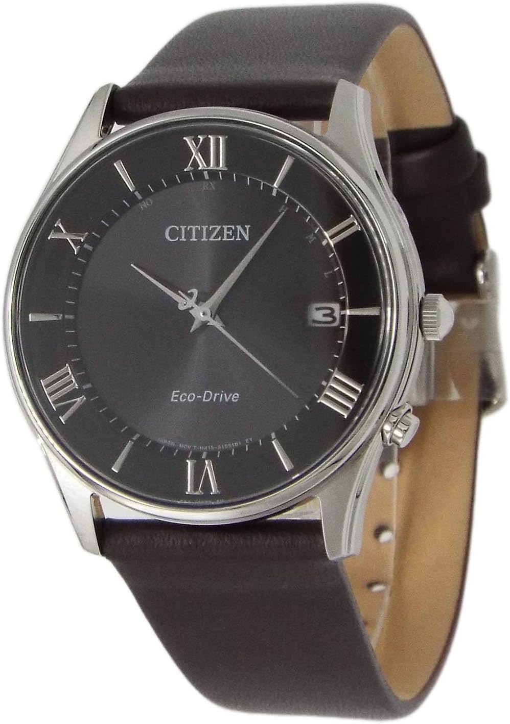 Citizen Eco Drive Radio Watch Men's Solar Radio Wave Genuine Leather Belt with Replacement Strap, Black