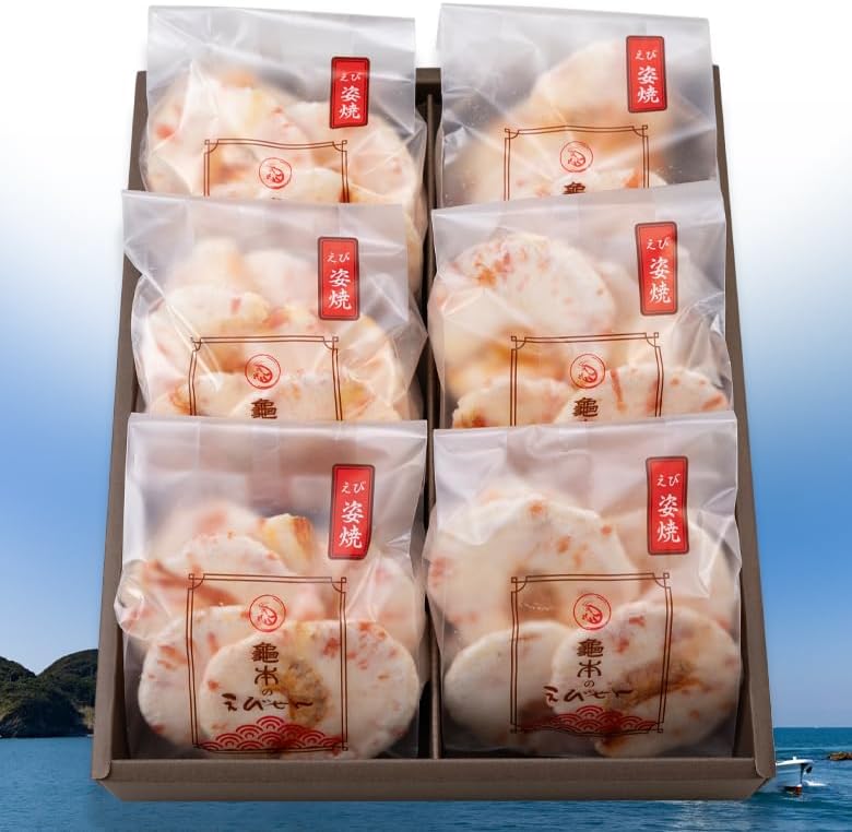 Kamamoto Shrimp Grilled Gift, 6 Bags, Sakayama, Souvenir, Sweets, Assorted, Large Capacity, 50th Anniversary Gift, Respect for the Aged Day, Year's Eve