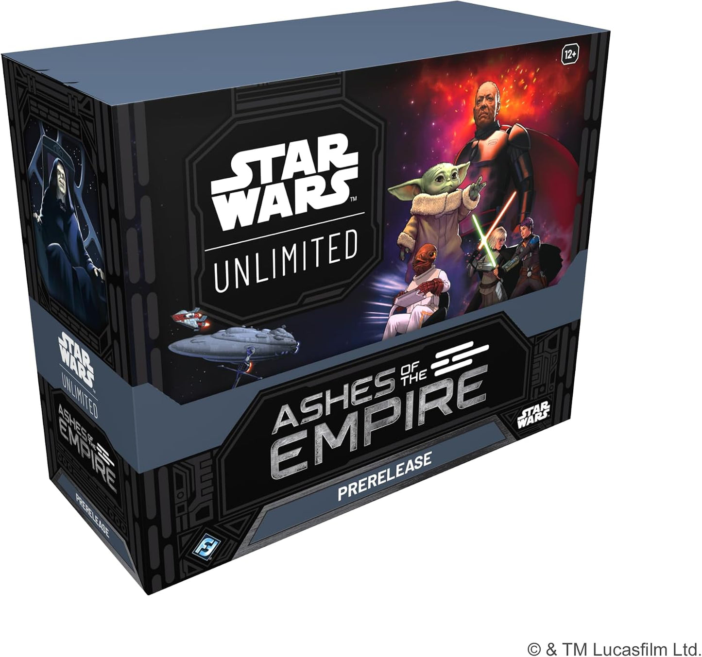 Star Wars: Caja de presentación ilimitada de Ashes of the Empire - 6 paquetes de refuerzo, tarjetas promocionales exclusivas, kit de torneo TCG Battle of Endor, caja de mazo de lujo, accesorios, a
