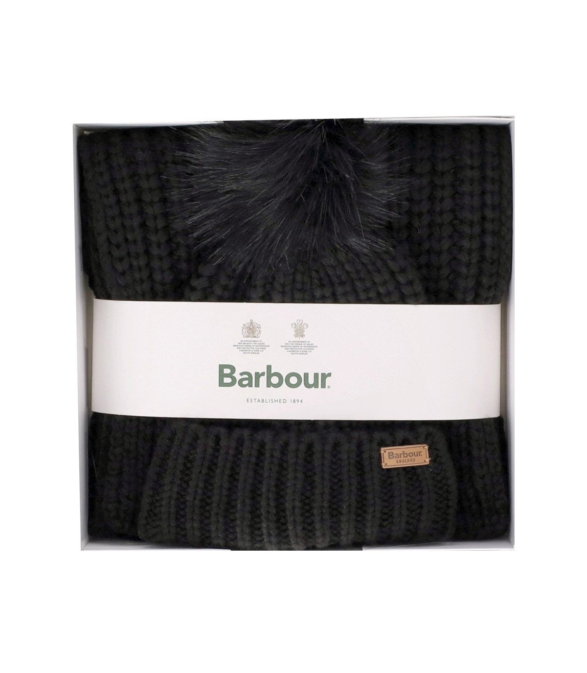 Barbour Saltburn Black Beanie + Scarfセット - Image 1