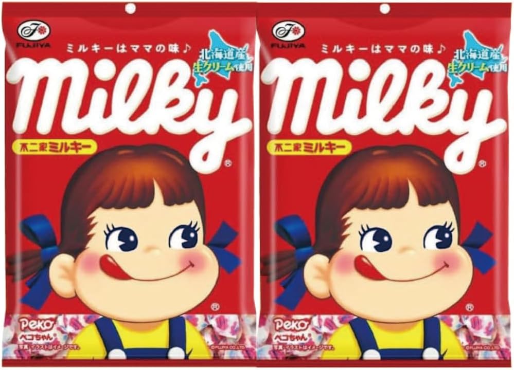 Fujiya Milky Bags, 3.5 oz (100 g) x 2 Bags, Milk, Soft Candy, Candy, Sweets, Milk Candy