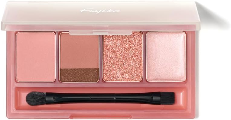 Fujiko Multi-Easy Palette, 01 Impulse Pink, 0.1 oz (3.8 g), Eye Shadow, Highlight, Multi-Cosmetic, Gorgeous Correction, Travel