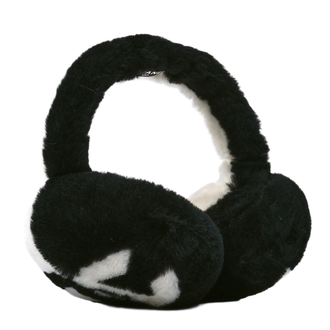 CHANEL STERLING 'CC BLACK'WHITE' EAR MUFFS