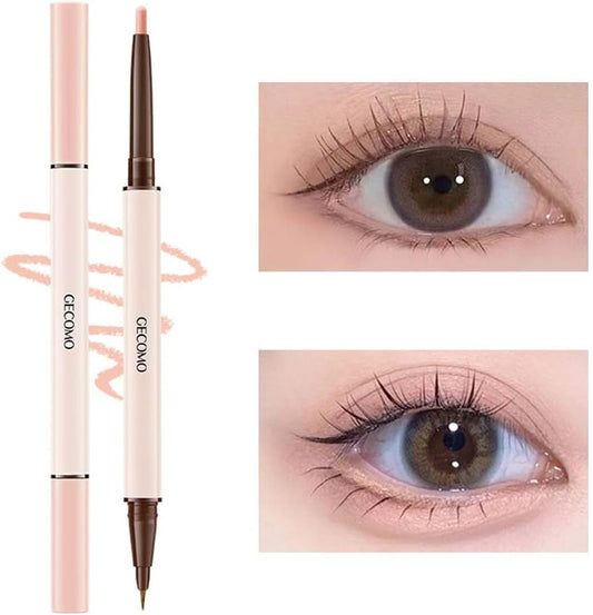 GECOMO [Popular] Double Core Eyeliner, Teardrop Bag Liner, Waterproof Pencil Eyeliner, Pencil & Liquid 2-in-1, Maveni Popular Cosmetics Tightly Closely Tight, Double Line Expert, Shadow Gurege,