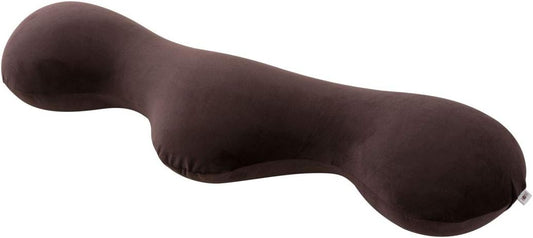 Emur Body Pillow, Cushion, Pillow, Moist Brown, Made in Japan, Washable Cover, Beads, Zipper Closure, Blissful Sleep