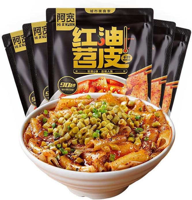 Chengqi Special Products Hemp Skin Red Oil Skin Soy Skin Red Oil Flour Sweet Potato Powder Night Snack Ramen Instant Ramen Chinese Food Chinese Food Oil Bukkake Udon Delicious Flour Sweet Stirrred