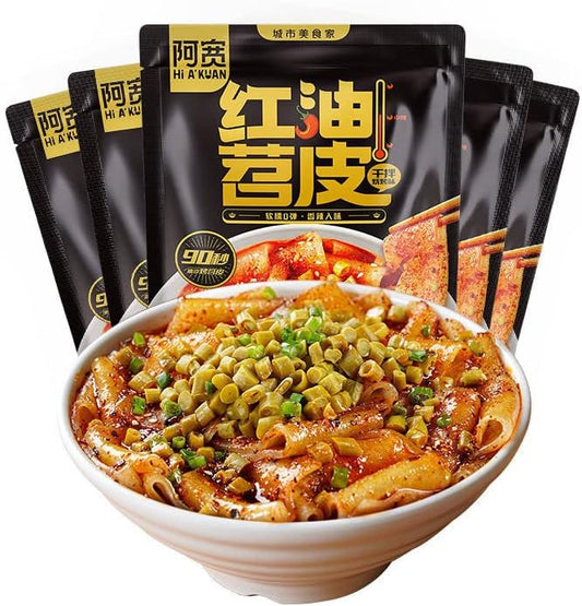 Chengqi Special Products Hemp Skin Red Oil Skin Soy Skin Red Oil Flour Sweet Potato Powder Night Snack Ramen Instant Ramen Chinese Food Chinese Food Oil Bukkake Udon Delicious Flour Sweet Stirrred