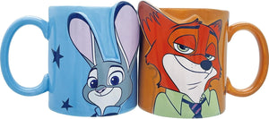 Disney Zootopia Love Mug Pair, Nick, Judy, Approx. Diameter 3.1 x 3.5 inches (8 x 9 cm), 10.1 fl oz (300 ml), Kiss, Pair Mug, Tableware, Miscellaneous Goods, Zootopia Goods, Birthday Gift, Blue Orange