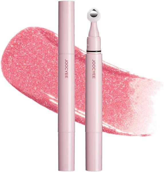 Japan Official JOOCYEE Glossy Rice Ball Lip Chinese Cosmetics Lip Gloss Lipstick Gloss (608 Glitter Berry, 1.9g)