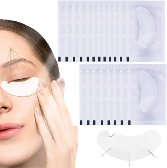 Eyelash Extension Pads, Eyelash Patches, Set of 50 Pairs, 100 Pieces, Eyelash Grafting Patches, Undereye Pads, Eye Protection Tape, U-Shaped Notch Design, Light and Thin, Highly Moisturizing, Lower
