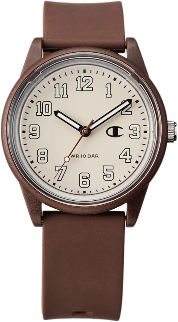 Champion R05A Solar, Analog, Waterproof, Urethane Band, Braun, watch