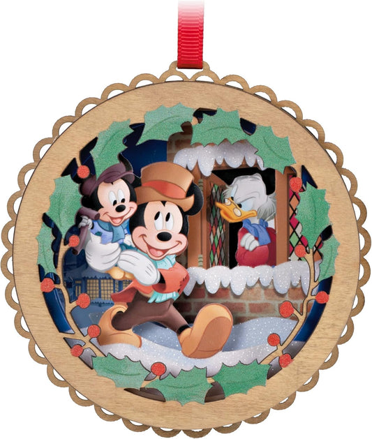 Hallmark Keepsake Adorno de Navidad 2023, Disney Mickey Christmas Carol 40 aniversario, regalos para fanáticos de Disney