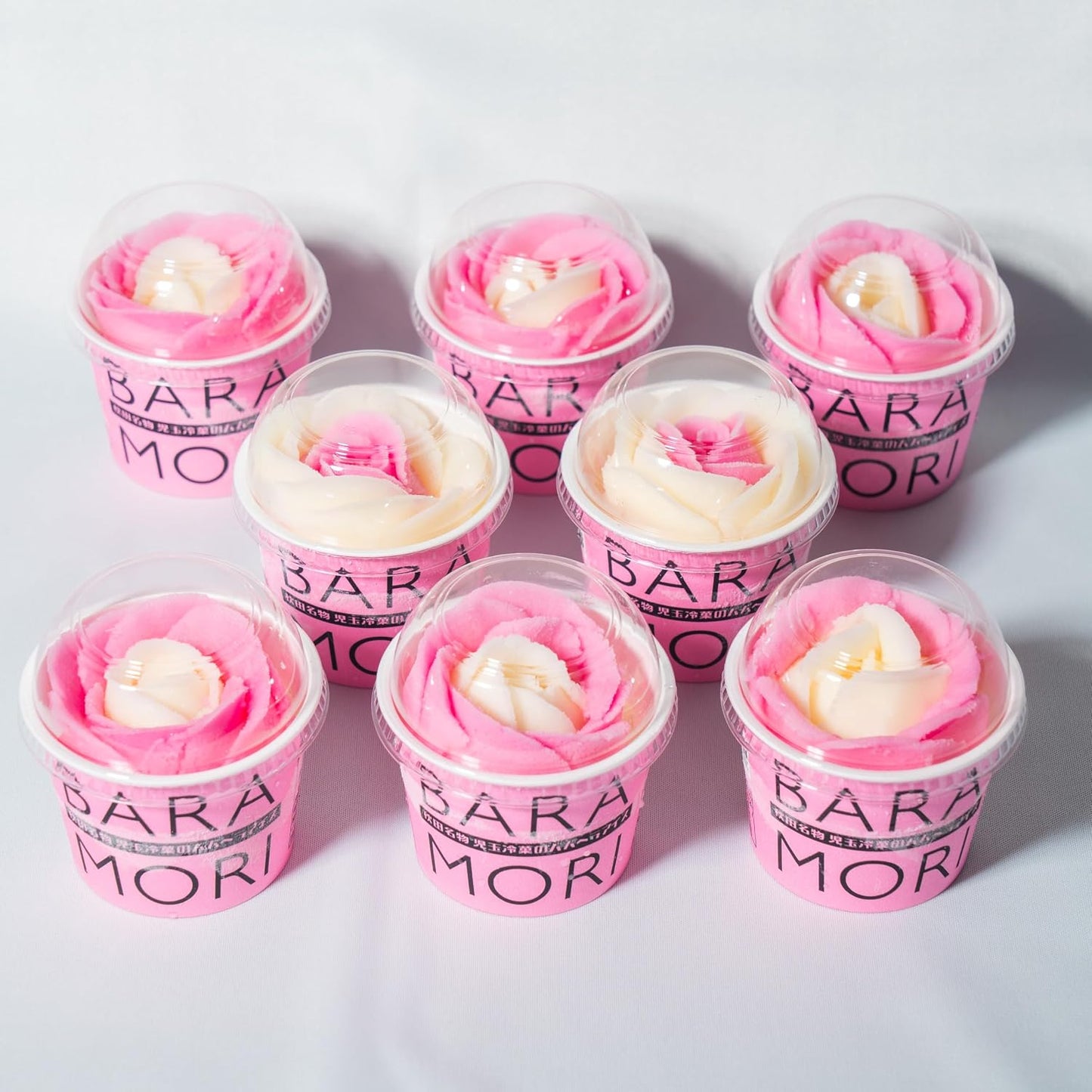 Akita Famous "Kodama Cold Candies Babahera Ice Loose Cup Set of 8", Strawberry and Banana Flavor, Old Fashion, Rustic Flavor, Akita Prefecture, Oka City, Original Babaella Ice