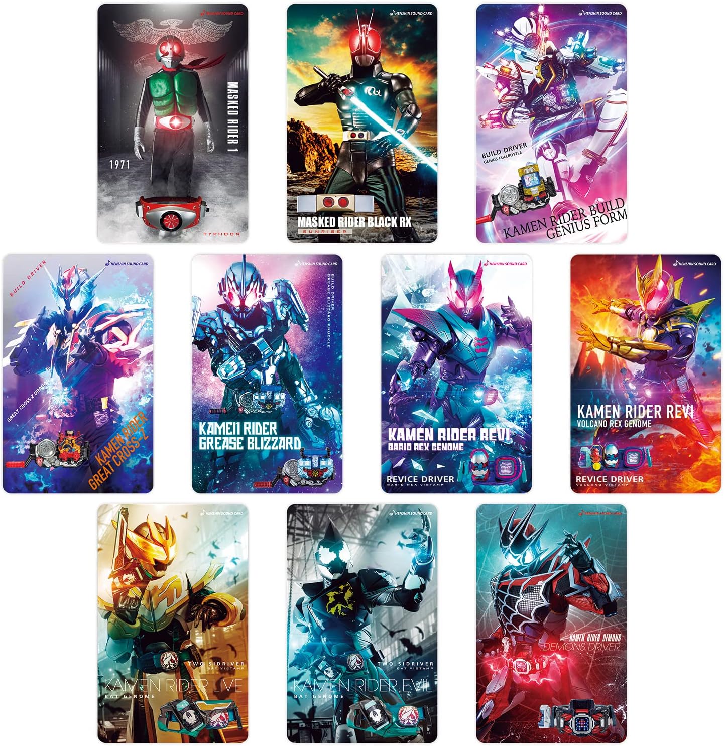 Kamen Rider Transformation Sound Card Selection Assorted Set Vol. 1