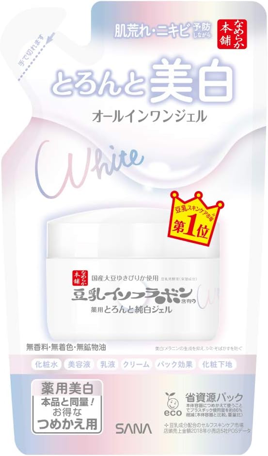 [Quasi-drug] Nameraka Toronto Rich Gel Medicated Whitening N (For Refill) 3.5 oz (100 g) Soy Milk Isoflavone Whitening All-in-One