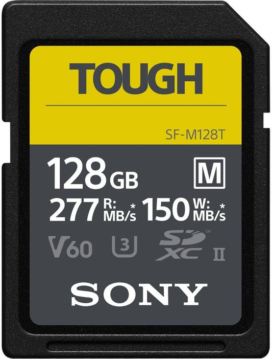128GB SDXC Card SD Card Tough Specification Sony UHS-II Tough M Series Class 10 UHS-II U3 V60 4K R:277MB/s W:150MB/s Overseas Retail SF-M128T/T1