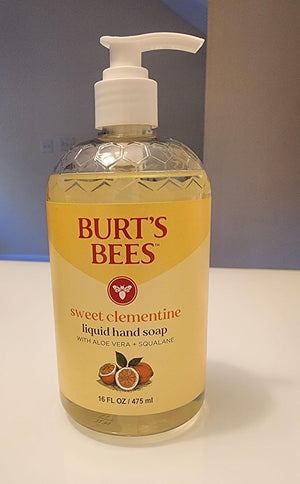 Burt's Bees Bomba de jabón líquido hidratante para manos, lavado de manos natural para baño y cocina, suave para las manos, fragancia de lujo, aroma dulce de clementina, botella de 16 onzas líquidas