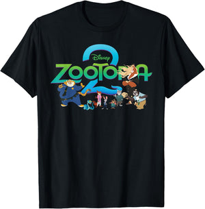 Disney Zootopia 2 Camiseta con Personajes Ilustrados y Logo