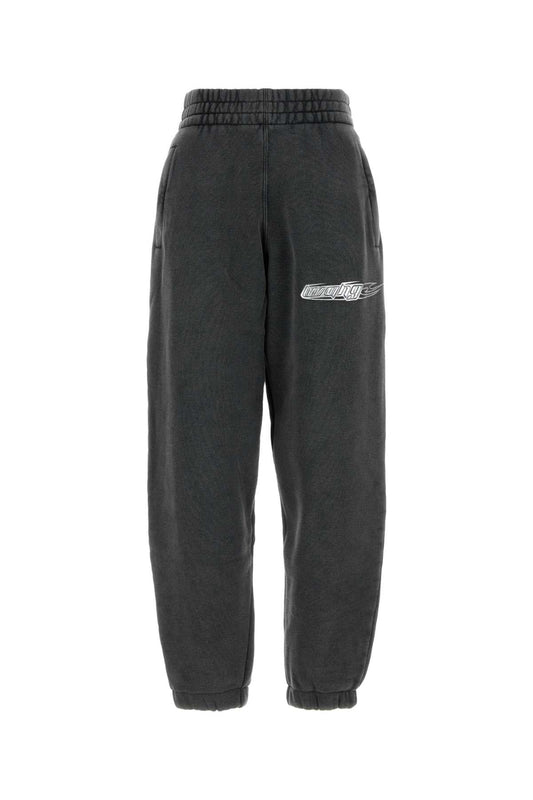 T By Alexander Wang Tによるアレクサンダー・ワン・チャコール・コットン・ジョガーズ - Image 1
