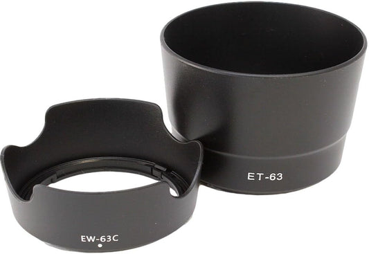 F-Foto 《W Set》 Canon Lens Hood EW-63C Compatible Flower Hood and ET-63 Compatible Hood Set Fits EOS 80D, Kiss X7i, X8i, 8000D (Ios Kisses) Double Zoom Lens Kit (please note the compatible model)"