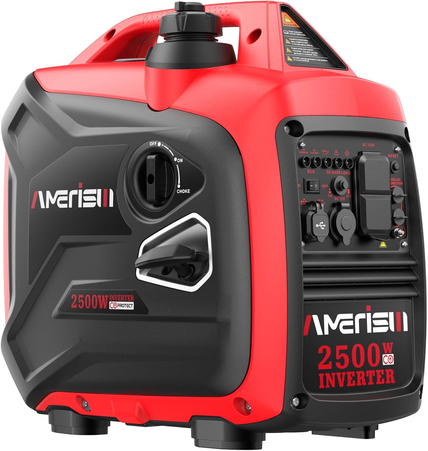 2500 Watt Gas Powered Portable Inverter Generator with CO Sensor Ultra Quiet Home Backup Emergency Camping EPA Compliant 2025 Version