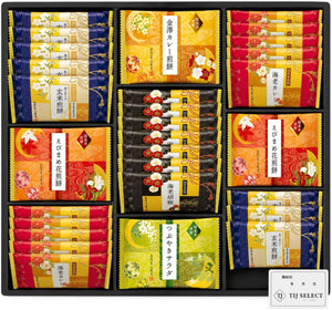 金澤兼六製菓 兼六の華 【TIJ SELECT 開封管理シール付き】【包装済】黒ごま カレー えび サラダ せんべい 詰め合わせ 人気 6種類57枚入り 個包装 ラッピング済 贈り物 ギフト KRN-30R