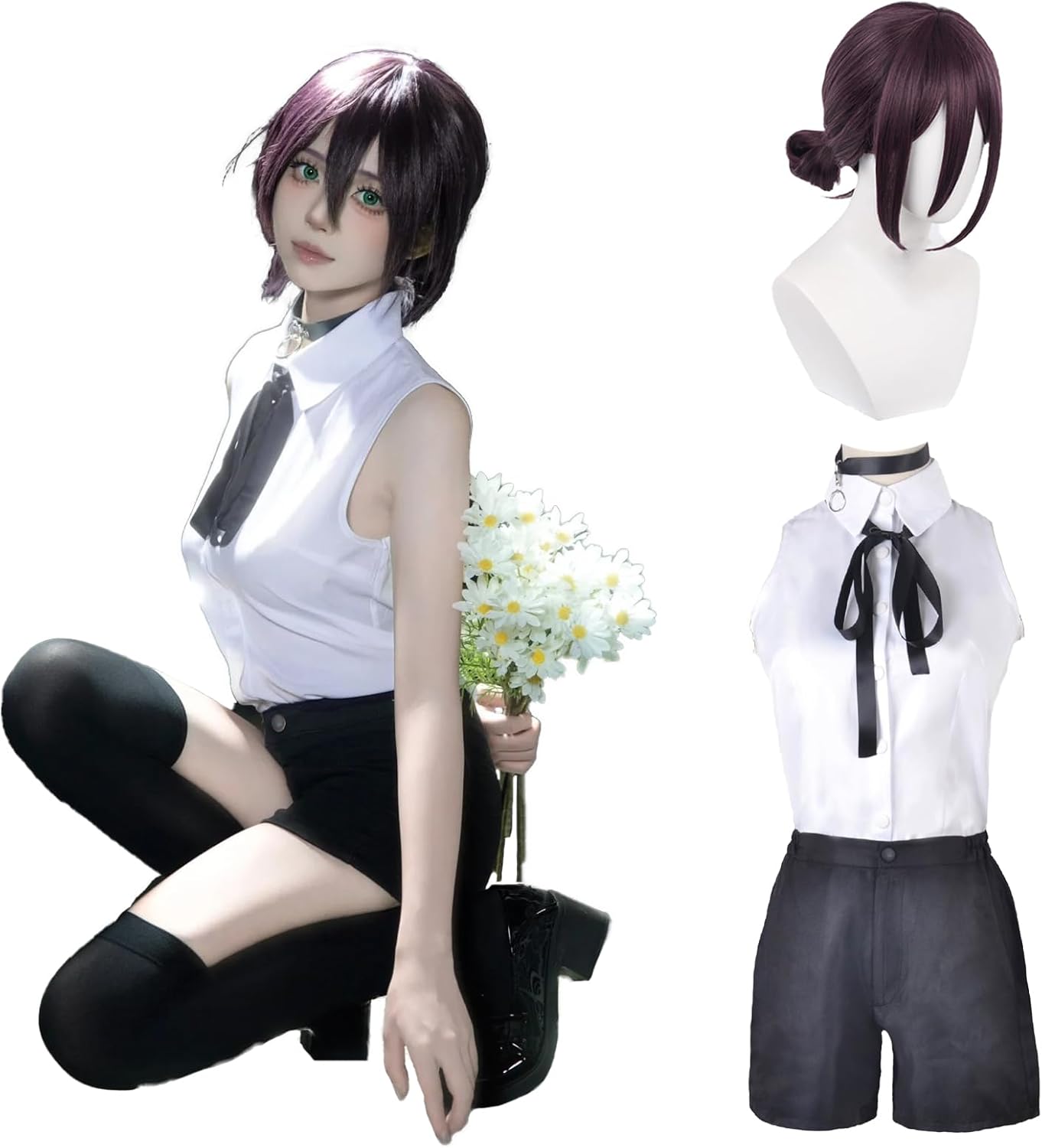CR ROLECOS Reze Cosplay Chainsaw Man Costume Set Anime Cosplay Halloween Outfit Photoshoot Event