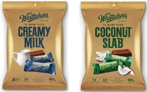 Wittakers [Set of 2] Milk Chocolate, Coconut Chocolate, 1 Bag of Each