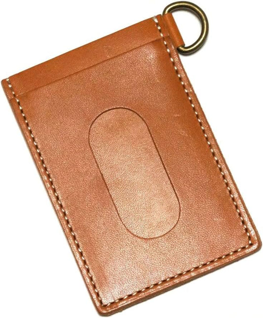 TOCHIGI LEATHER Pass Case, Commuter Pass Case, Tochigi Leather, Natural Leather Specifications, Slime Leather, Made in Japan, Braun