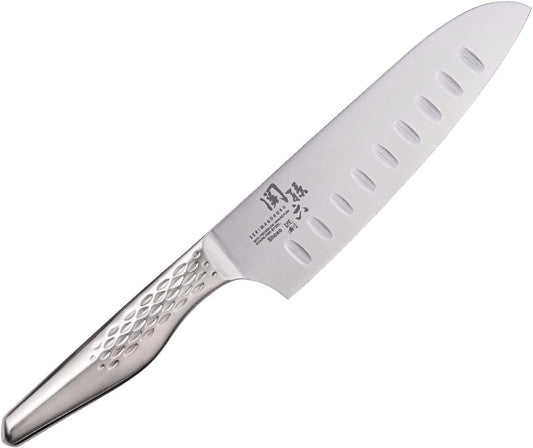 Kai Corporation KAI Santoku Knife, Dimple, Seki Magoroku Shoso, 6.5 Inches (165 mm), Made in Japan, Dishwasher Safe, AB5157