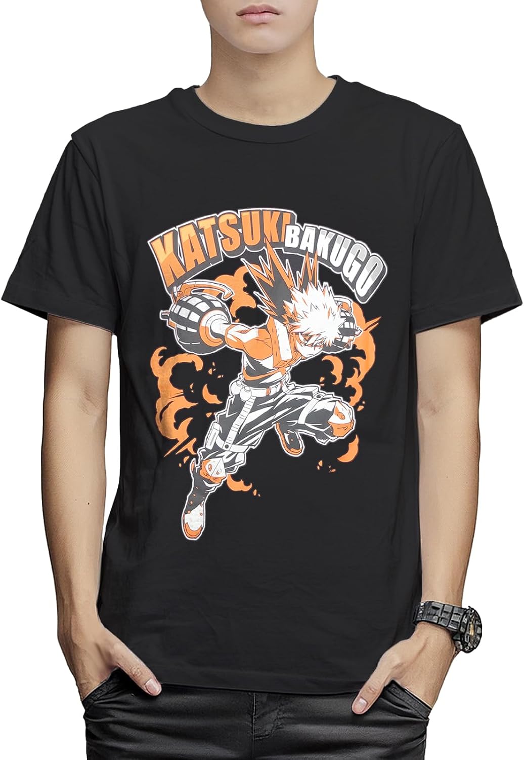 Fineplus Hiroaka My Hero Academia T-Shirt, Short Sleeve, Goods, Katsuki Bakuto, Men's