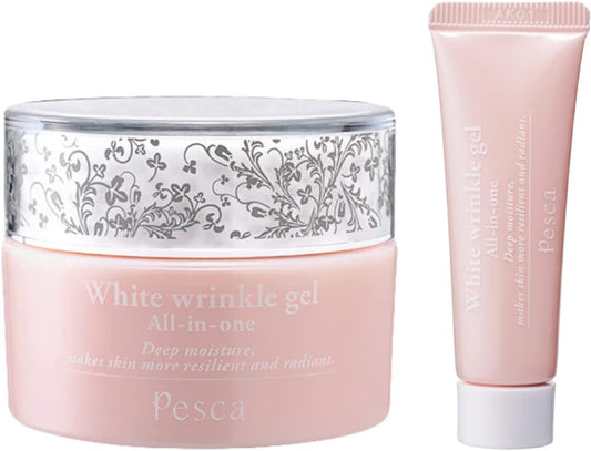 Pesca Medicated Wrinkle White Gel, Aging Care, All-in-One Gel, Medicated Wrinkle White Gel, 0.3 oz (10 g) (Not for Sale) Special Set, "Wrinkle Improvement, Whitening Care, Prevents Skin Roughness",