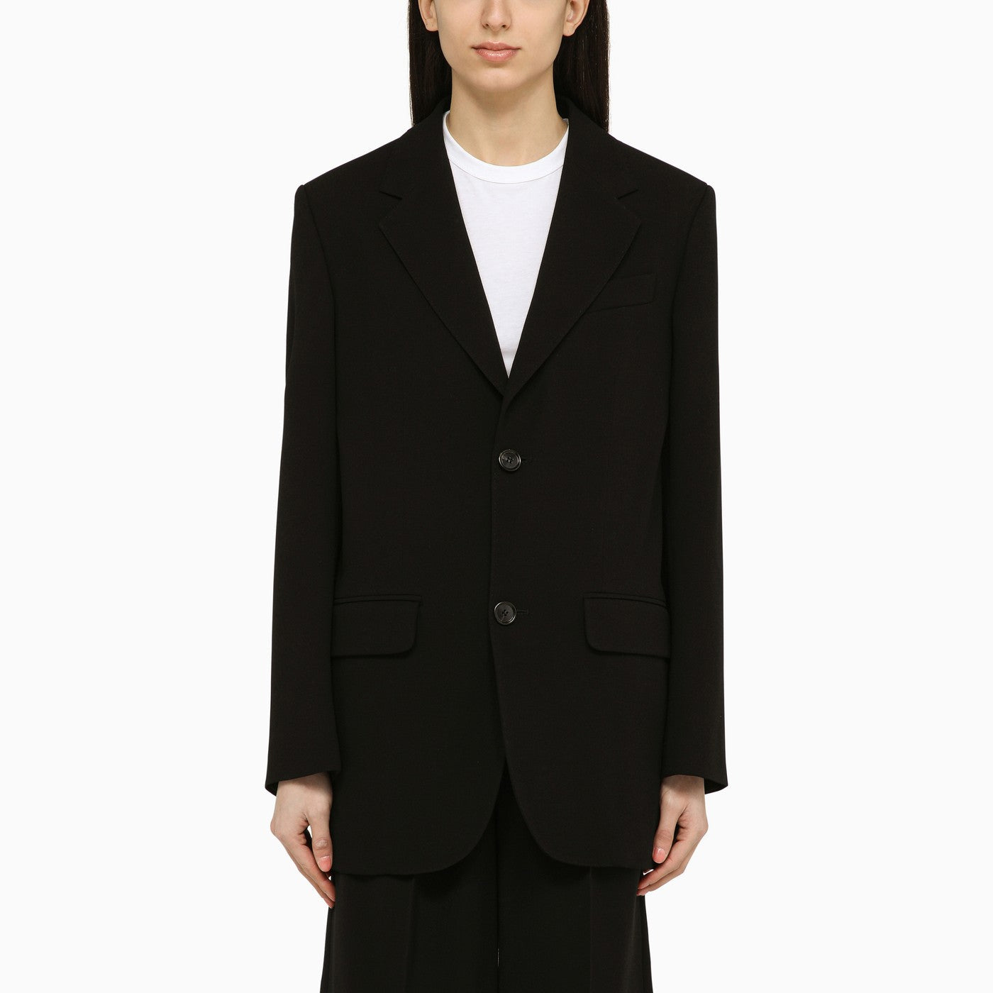 Ami Paris ウールのアミパリブラックシングル胸ジャケット - Image 1