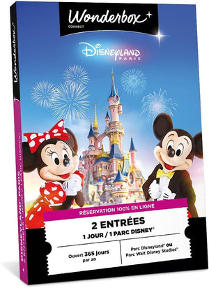 Wonderbox Connect – Disneyland Paris – Day in Duo 1 Disney Park – 2 Entries for 1 Day – Disneyland or Walt Disney Studios Park – Theme Park – 27 Months Validity | 2 admissions for 1 day - Disneyland Park or Walt Disney Studios - Validity 27 months