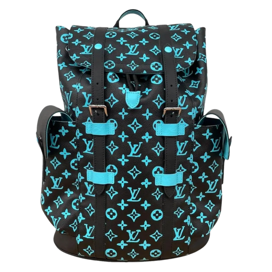 LOUIS VUITTON 'BLACK/LIGHT BLUE' MONOGRAM CHRISTOPHER BACKPACK