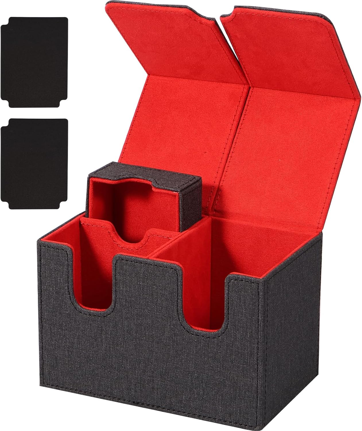 Shuiling Deck Case, Trading Card Case, Deck Box, Storage, Storage Box, Dice Holder, Damecan Holder, Magnet, Leather, Approximately 200 Pieces, Compatible with Various Card Games, Compatible with