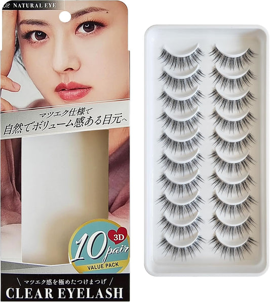 CLEAR EYELASH False Eyelashes Matsueku High Capacity 10 Pairs (Natural Type)