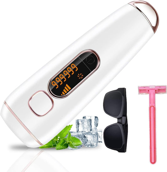 Epilator, Sapphire Cooling Sensation Epilator, Light Epilator, IPL, Whole Body Hair Removal, 990,000 Irradiation, Continuous Irradiation, Household Epilator, Light Epilator, Beauty Device, VIO