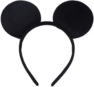 HENBRANDT Black Mickey Mouse Ears and Minnie Mouse Ears on Headband with Red and White Polka Dot Bow for Adults/Kids - Fancy Dress Accessory - Party Decoration Gift -