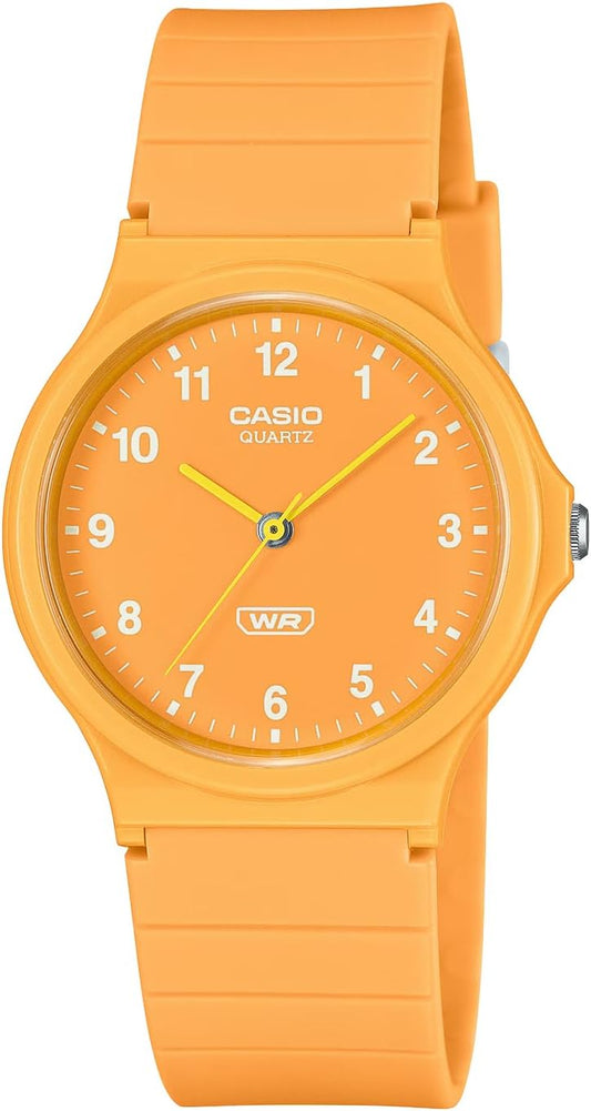 Casio Chippukashi Chippukashi MQ-24B Series Analog Wristwatch, Biomass Plastic Band, Unisex, Overseas Model, Orange Yellow MQ-24B-9B