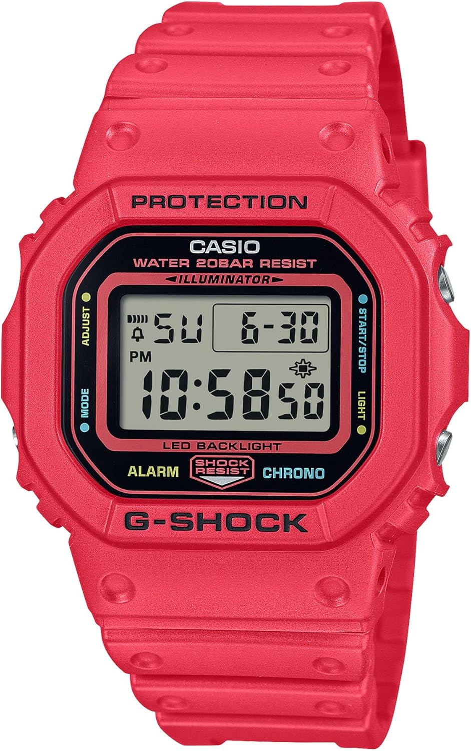 Casio DW-5600 Energy Pack Wristwatch, Limited Model: ENERGY PACK (Red), sports