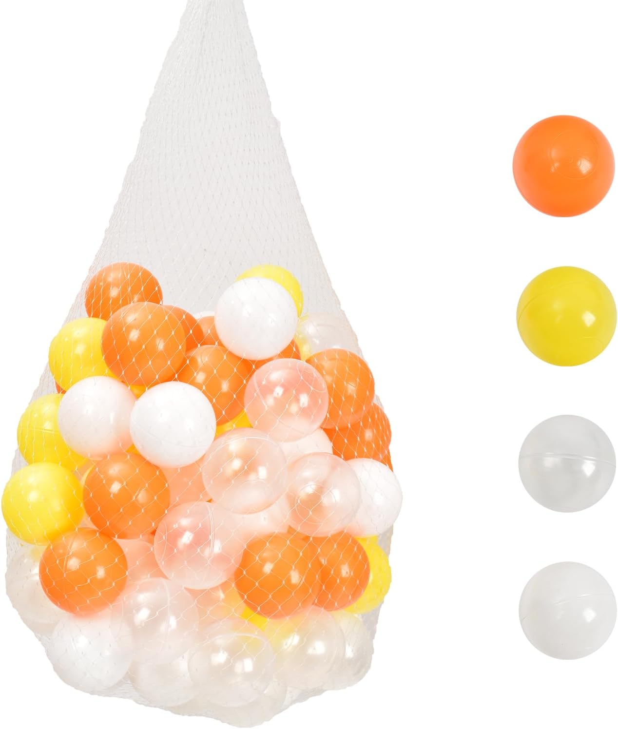 Fkstyle【STC認証取得・選べる形とサイズ】カラーボール ボールプール用 丸型/星・ハート型 ソフト素材 直径5.5cm/7cm/幅6cm 100/150/700/1050個セット 収納袋付き 室内遊具 キッズテント 子供部屋用 [並行輸入品]