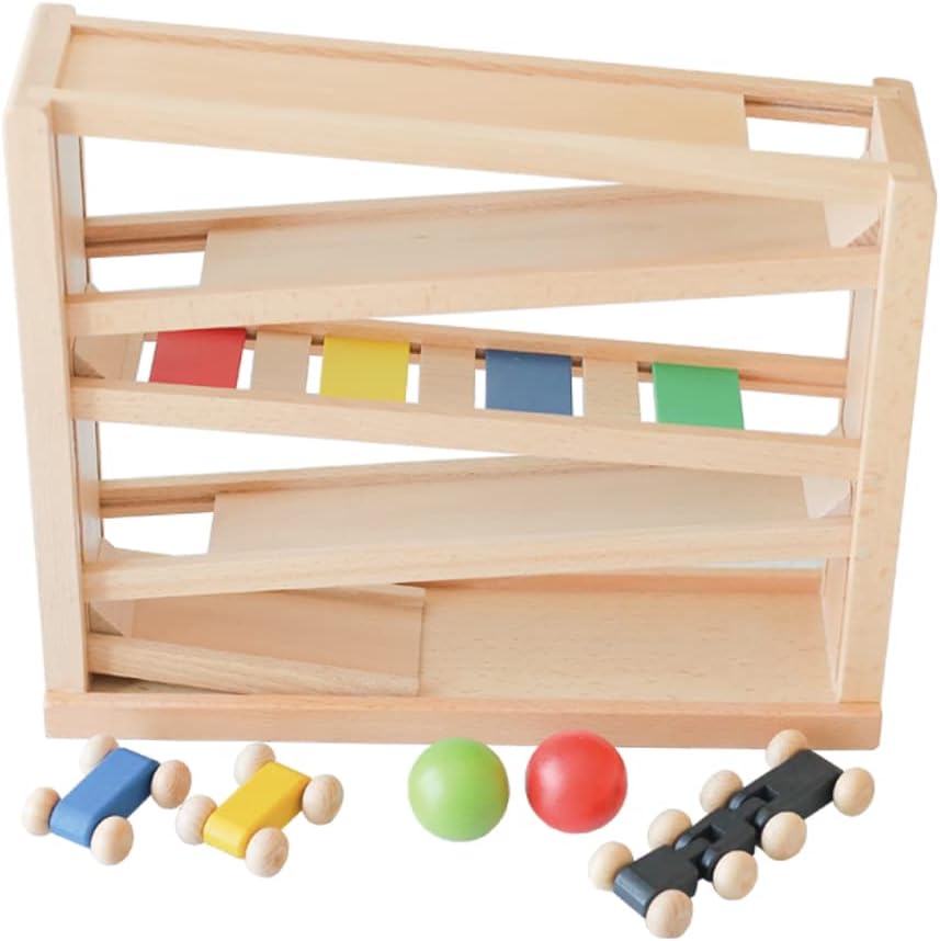 木製おもちゃのだいわ 吊橋ミニコースター（ビビットカラー） スロープ おもちゃ プレゼント スロープトイ 木のおもちゃ 男の子 女の子 動くおもちゃ 車 走る車 コースター 木製 木製おもちゃ ギフト用 クリスマス 誕生日