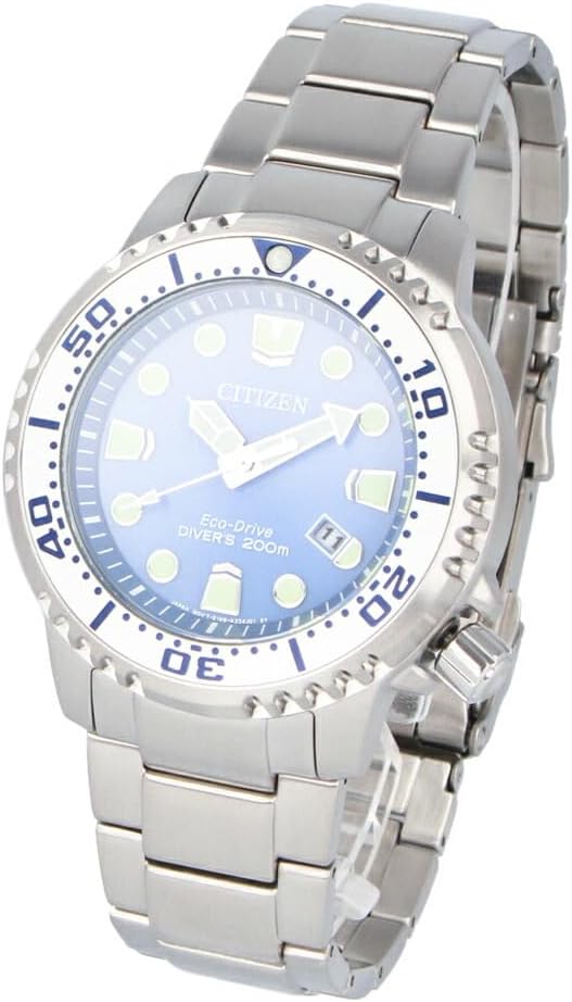 CITIZEN Citizen Eco-Drive Eco-Drive Promaster Marine Wristwatch, Men's, Solar Diver's, 68.4 ft (200 m), Silver, Blue, BN0165-55L [Parallel Import]