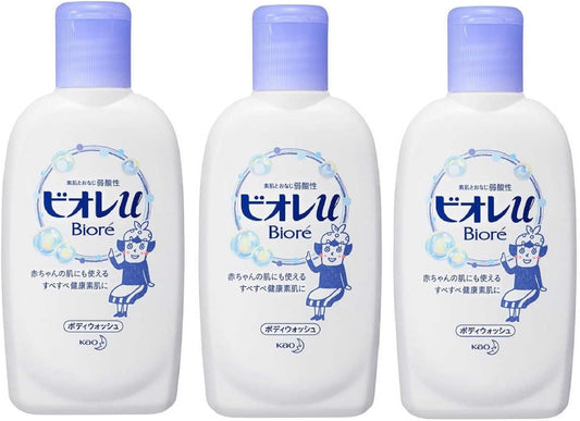 Kao Biore Mini Body Wash, 3.2 fl oz (90 ml) x 3, Travel Accessories, Portable Liquid Body Soap