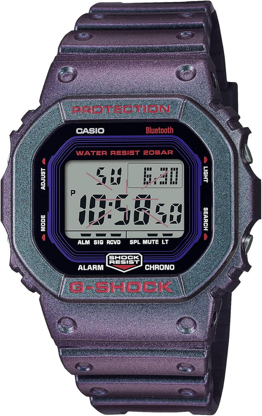 Casio DW-B5600 Wristwatch, Equipped with Bluetooth, purple/green, watch