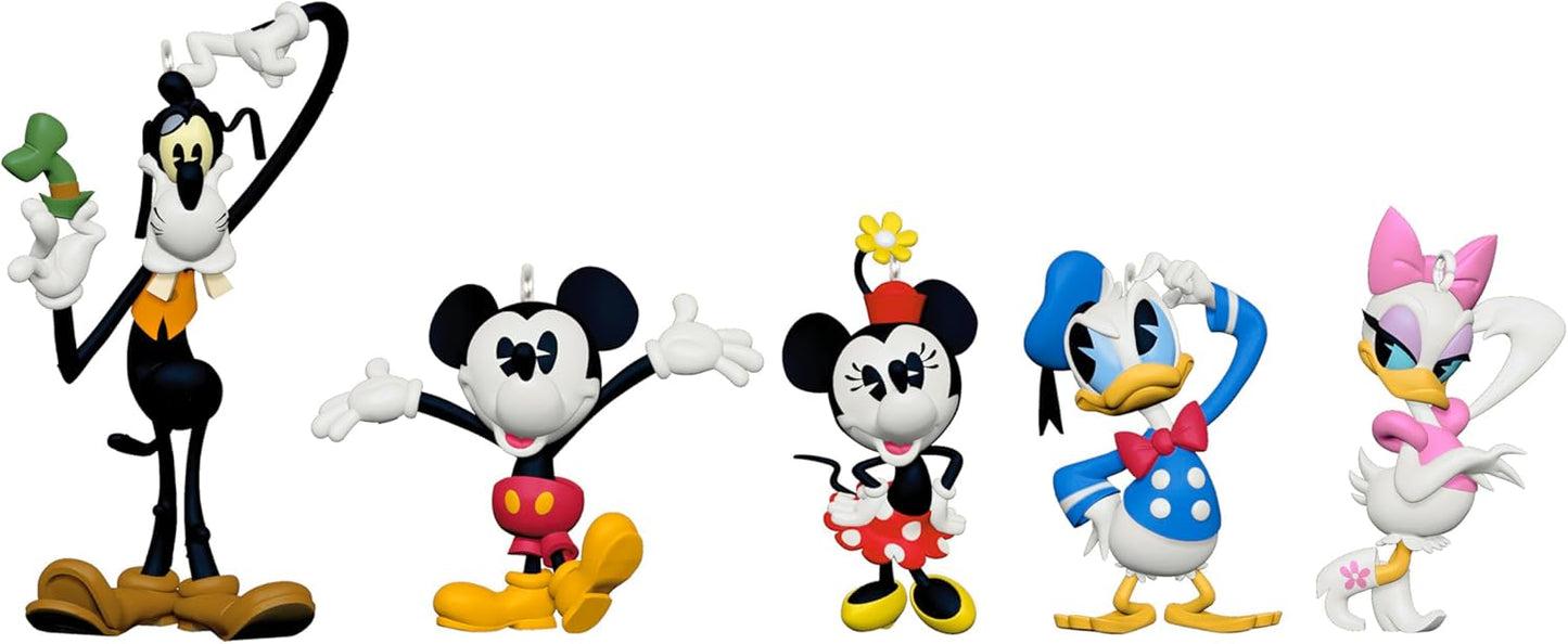 Hallmark Keepsake - Adorno navideño colgante de Disney Mickey y sus amigos, Amigos para siempre, Juego de 5, Regalos para fanáticos de Disney 2024