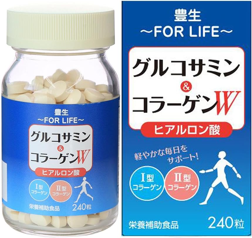 Maruto Hoo Glucosamine Collagen W Supplement, Includes 240 Capsules, Joint Pain, Knee Pain, Hyaluronic Acid, Chondroitin, Aging Problems