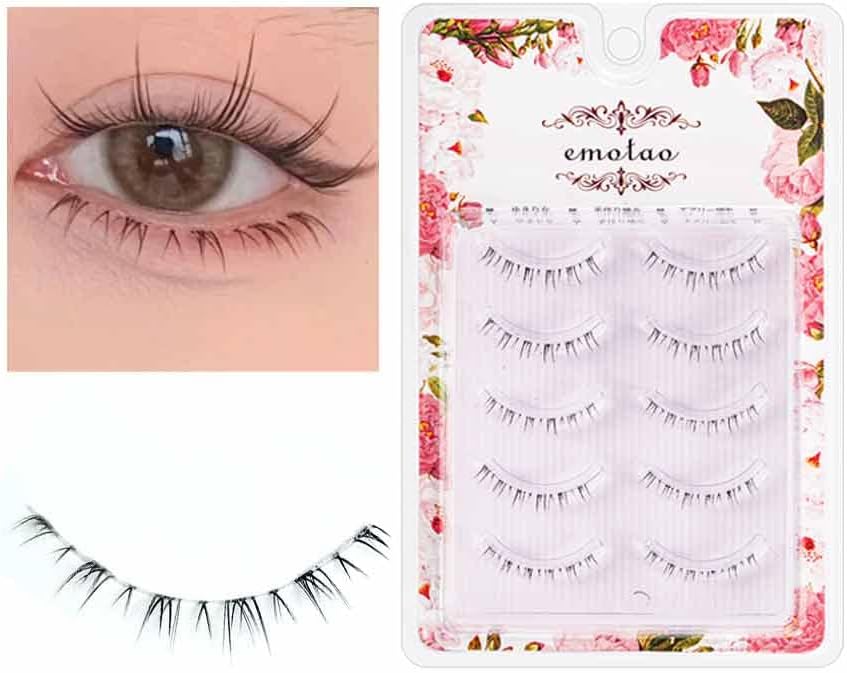 Lower False Eyelashes, Natural Eyelashes, Popular, Handmade, Actress Eyelashes, Thin Makeup, Lifestyle Makeup, 5 Pairs (M3 (Bottom False Eyelashes)) Black