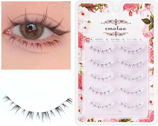 Lower False Eyelashes, Natural Eyelashes, Popular, Handmade, Actress Eyelashes, Thin Makeup, Lifestyle Makeup, 5 Pairs (M3 (Bottom False Eyelashes)) Black